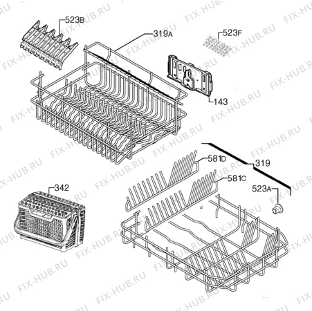 Схема №1 F78450VI0P с изображением Модуль (плата) управления для посудомоечной машины Aeg 973911674032017