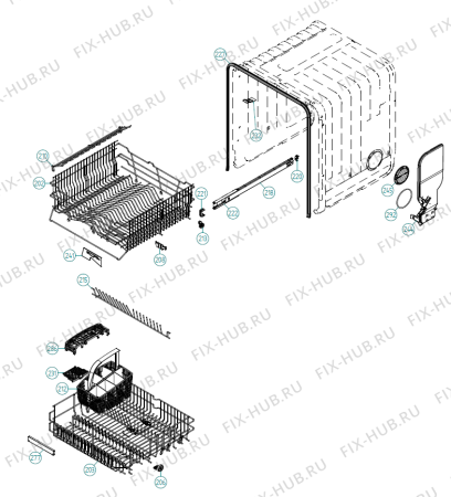 Взрыв-схема посудомоечной машины Asko D5425 DK   -Stainless (367872, DW90.1) - Схема узла 02