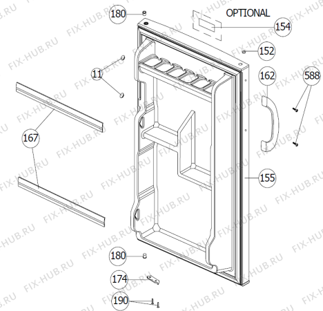 Схема №1 KR30914AW (393676, HS09564) с изображением Лоток (форма) для холодильника Gorenje 147615
