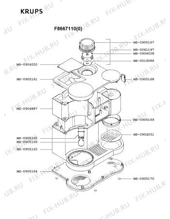 Схема №2 F9934270(0) с изображением Уплотнение для электрокофеварки Krups MS-0052602