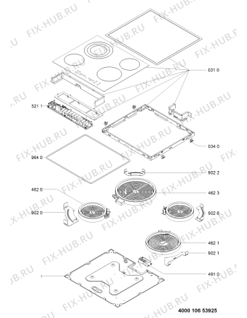 Схема №1 ETCS 8640 IN с изображением Керамическая поверхность для плиты (духовки) Whirlpool 481010619799