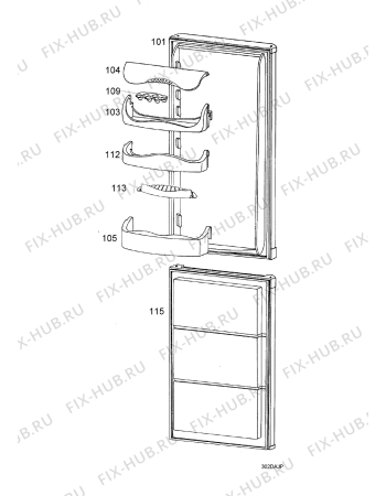 Взрыв-схема холодильника Zanussi Electrolux ZECB300W - Схема узла Door 003