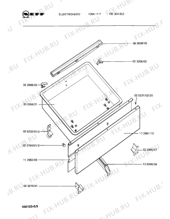 Взрыв-схема плиты (духовки) Neff 195304852 1394.11F - Схема узла 05