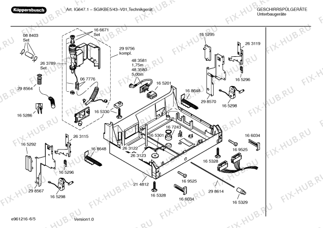 Взрыв-схема посудомоечной машины Kueppersbusch SGIKBE5 - Схема узла 05