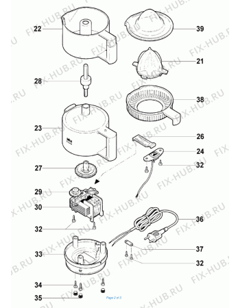 Взрыв-схема соковыжималки BRAUN Citromatic 2, Citromatic 3 - Схема узла 2