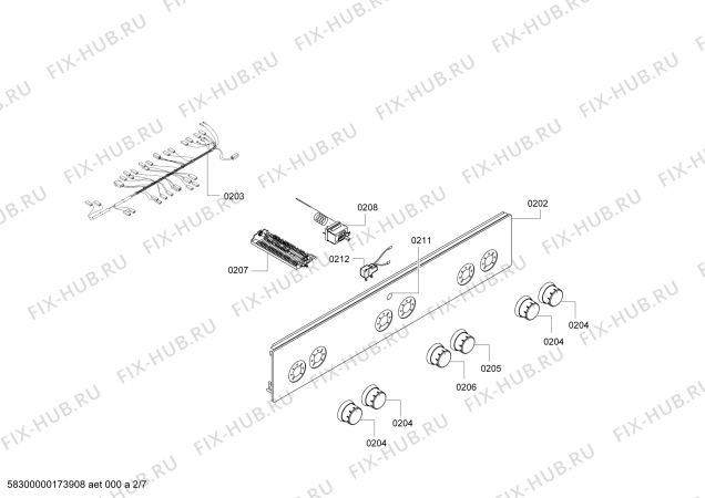 Взрыв-схема плиты (духовки) Bosch HGV595123Q - Схема узла 02