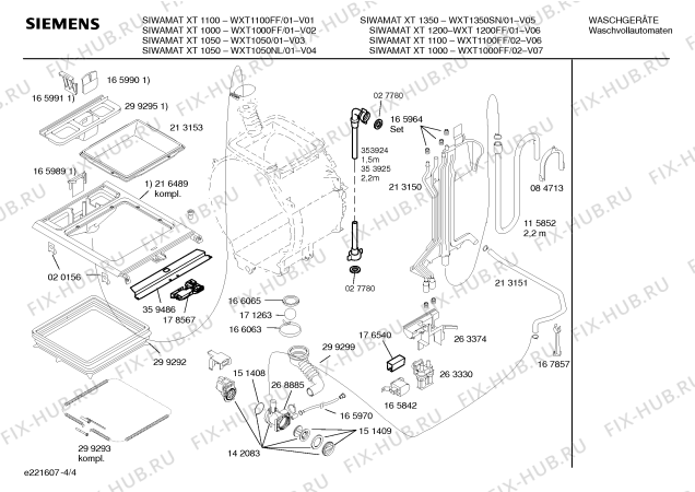 Схема №2 WXT1050NL SIWAMAT XT1050 с изображением Панель управления для стиралки Siemens 00359989