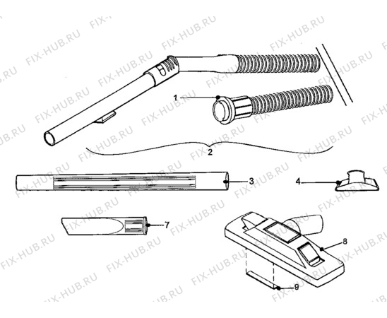 Взрыв-схема пылесоса Tornado TO1625 - Схема узла Hose
