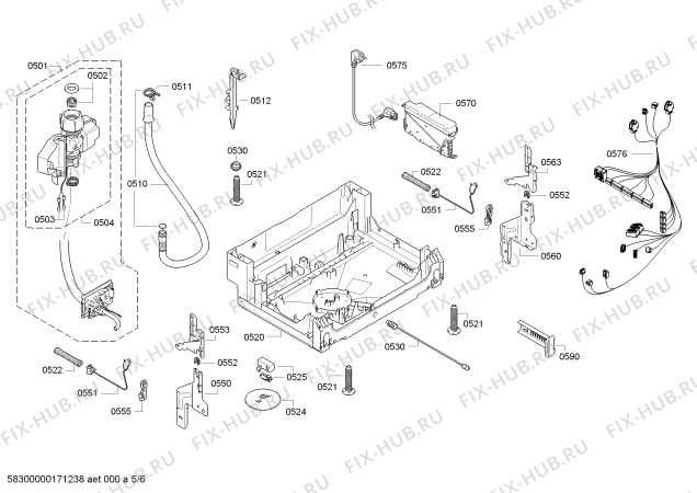Схема №1 SMI90M05NL с изображением Силовой модуль запрограммированный для посудомоечной машины Bosch 00752504