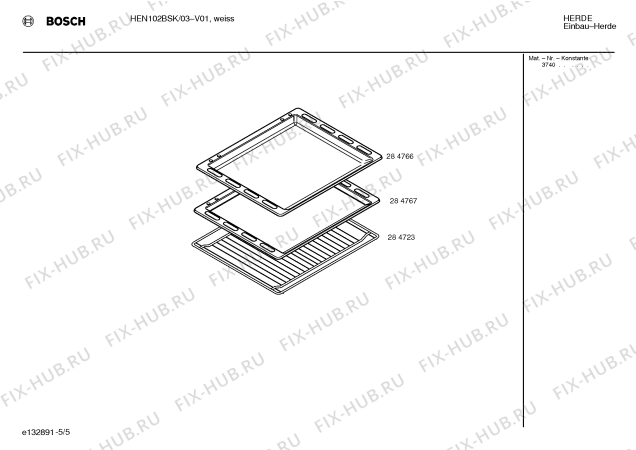 Схема №3 HEN102BSK с изображением Инструкция по эксплуатации для духового шкафа Bosch 00522468