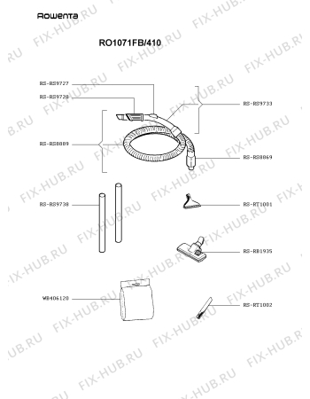 Взрыв-схема пылесоса Rowenta RO1071FB/410 - Схема узла SP002616.4P2