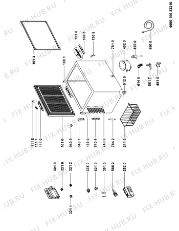 Схема №1 WH2010A1 (F090695) с изображением Наставление для холодильной камеры Indesit C00357167