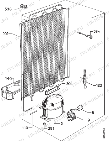 Взрыв-схема холодильника Zanussi ZFC240CL - Схема узла Cooling system 017