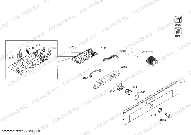 Схема №1 3HB556XPE h.BA.pyro.2D.indp.Cfm.E3_CoT.pta_abt.inx с изображением Панель управления для духового шкафа Bosch 00705957