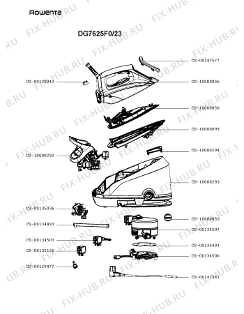 Схема №1 DG7625F0/23 с изображением Покрытие для электроутюга Rowenta CS-10000053