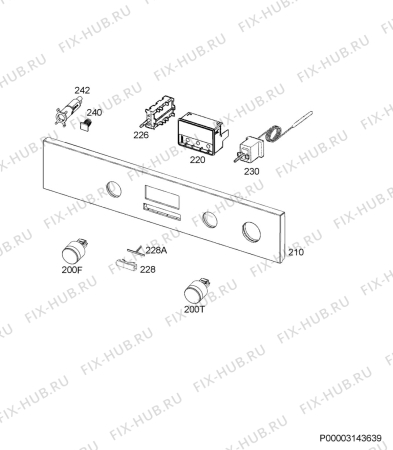 Взрыв-схема плиты (духовки) Electrolux FQV741XEV - Схема узла Command panel 037