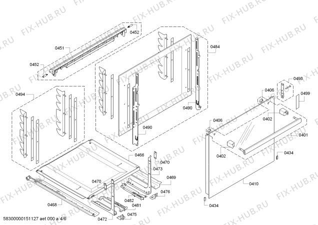 Взрыв-схема плиты (духовки) Bosch HEB23D150 - Схема узла 04
