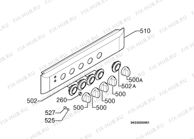 Взрыв-схема плиты (духовки) Zanussi ZCG6600W - Схема узла Command panel 037