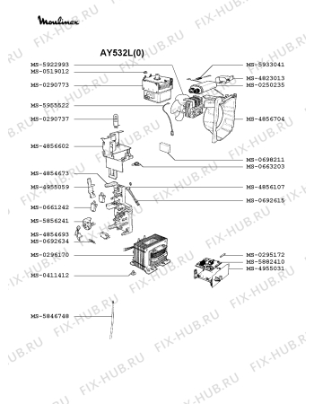 Взрыв-схема микроволновой печи Moulinex AY532L(0) - Схема узла GP002024.8P2