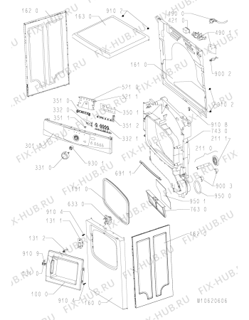 Схема №1 AWZ 880 с изображением Модуль (плата) для стиральной машины Whirlpool 481010619285