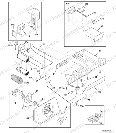 Взрыв-схема холодильника Aeg Electrolux S75628SK4 - Схема узла Diffusor