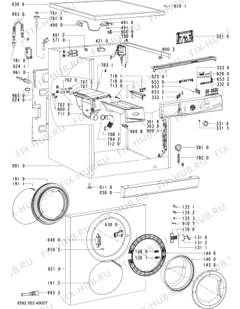 Схема №1 AWO/D 5530 P с изображением Модуль (плата) для стиралки Whirlpool 480111100947