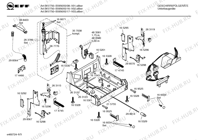 Схема №3 S5956X0 Art:SKV750 с изображением Инструкция по эксплуатации для электропосудомоечной машины Bosch 00582979