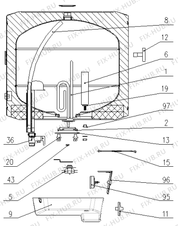 Схема №1 TGR30/D (282942, TGR30N) с изображением Трубка для водонагревателя Gorenje 321290