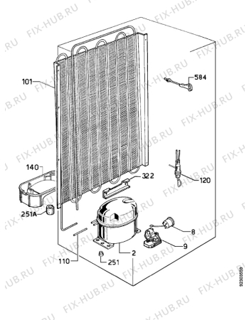 Взрыв-схема холодильника Zanussi ZI2401 - Схема узла Cooling system 017