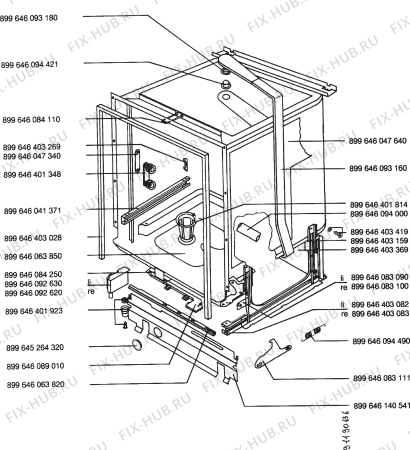 Взрыв-схема посудомоечной машины Zoppas PB73W - Схема узла Section 2