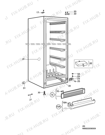 Взрыв-схема холодильника Elektro Helios FG2813 - Схема узла C10 Cabinet