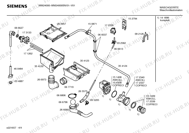 Схема №2 WM24000SN Siemens SIWAMAT 2400 с изображением Инструкция по эксплуатации для стиралки Siemens 00527390