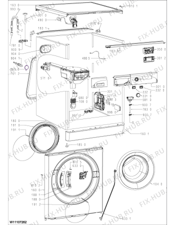 Схема №1 FWG91284WUK (F150025) с изображением Пластина для стиралки Indesit C00509801