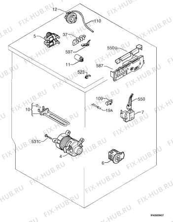 Взрыв-схема стиральной машины Zanker 888_558_09 - Схема узла Electrical equipment 268