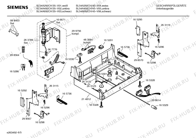 Взрыв-схема посудомоечной машины Siemens SL54A292CH - Схема узла 05