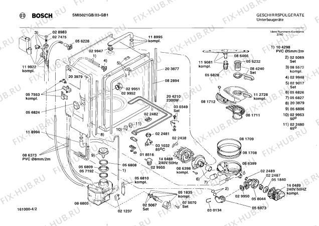 Взрыв-схема посудомоечной машины Bosch SMI5021GB SMI5021 - Схема узла 02