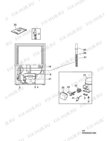 Взрыв-схема холодильника Electrolux ERB34201W - Схема узла C10 Cold, users manual