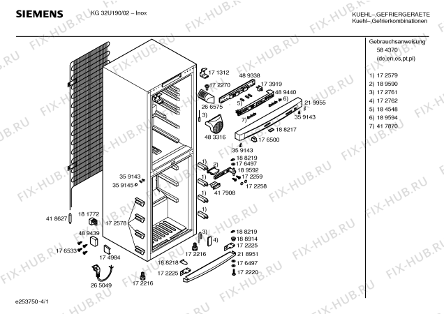 Схема №2 KG32U190 с изображением Дверь для холодильной камеры Siemens 00239514