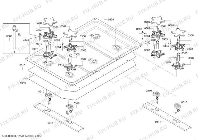 Схема №2 PRD366GHU с изображением Панель управления для плиты (духовки) Bosch 00683738