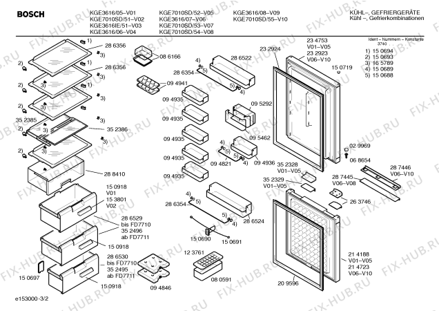 Взрыв-схема холодильника Bosch KGE7010SD - Схема узла 02