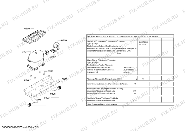Взрыв-схема холодильника Bosch KGV36VR32S Bosch - Схема узла 03