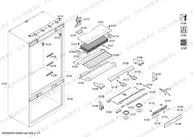 Схема №2 B36IT71SN с изображением Льдогенератор для холодильника Bosch 00700085