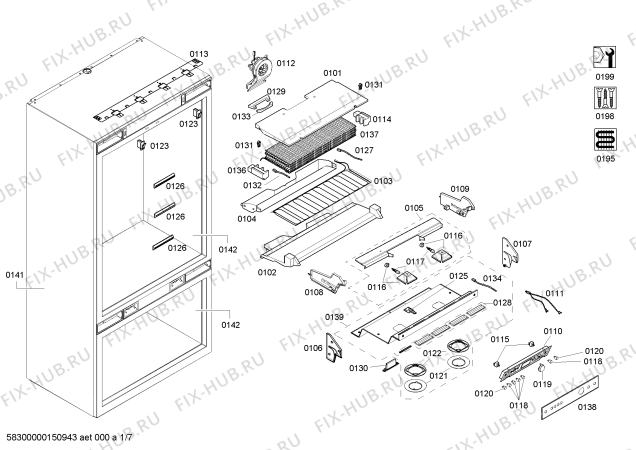 Схема №2 B36IT71SN с изображением Крышка для холодильной камеры Bosch 00685148