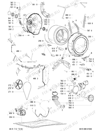 Взрыв-схема стиральной машины Whirlpool 088 WT/CR - Схема узла