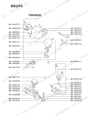 Взрыв-схема кофеварки (кофемашины) Krups FNF543(0) - Схема узла ZP002451.5P4