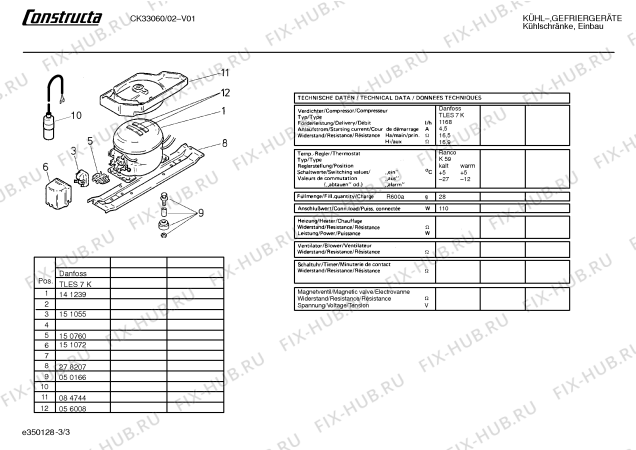 Взрыв-схема холодильника Constructa CK33060 - Схема узла 03