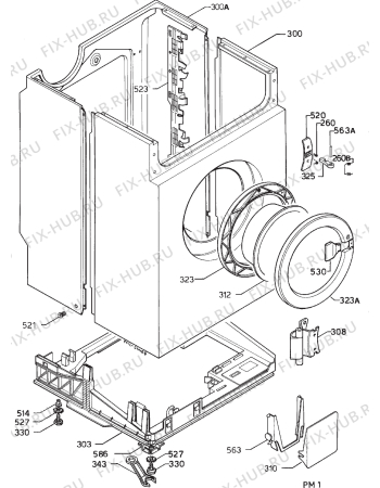 Взрыв-схема стиральной машины Zanker WA800 - Схема узла Cabinet + armatures