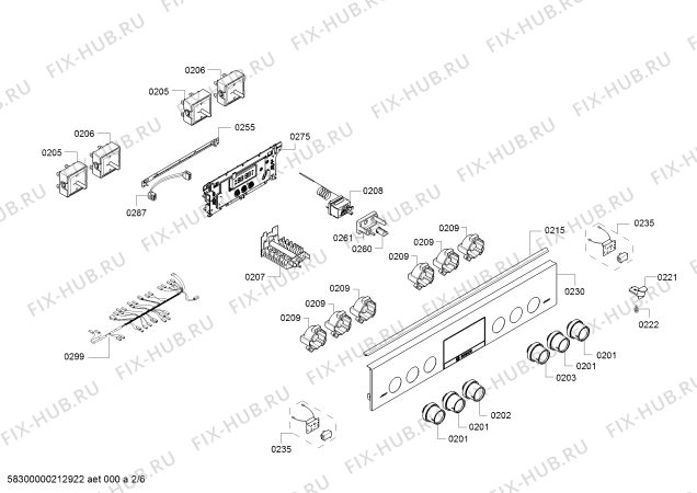 Взрыв-схема плиты (духовки) Bosch HKN39A020W - Схема узла 02