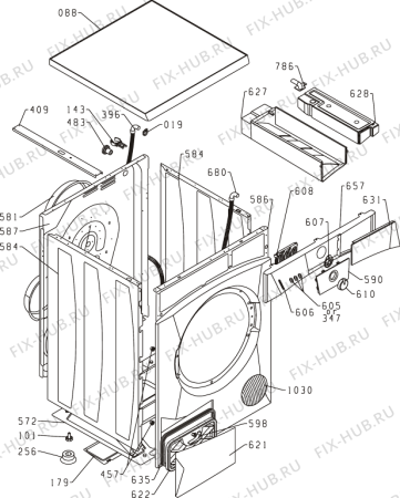 Схема №1 D62320 (268933, SPK2) с изображением Декоративная панель для стиральной машины Gorenje 269026
