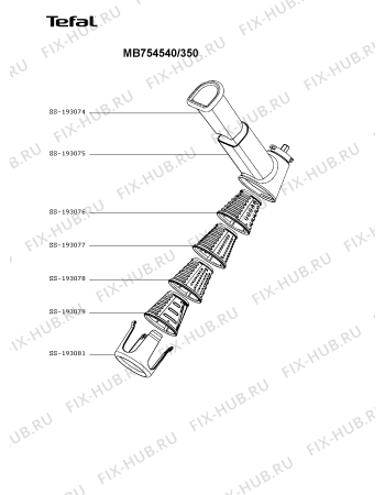 Взрыв-схема мясорубки Tefal MB754540/350 - Схема узла 3P004467.9P2